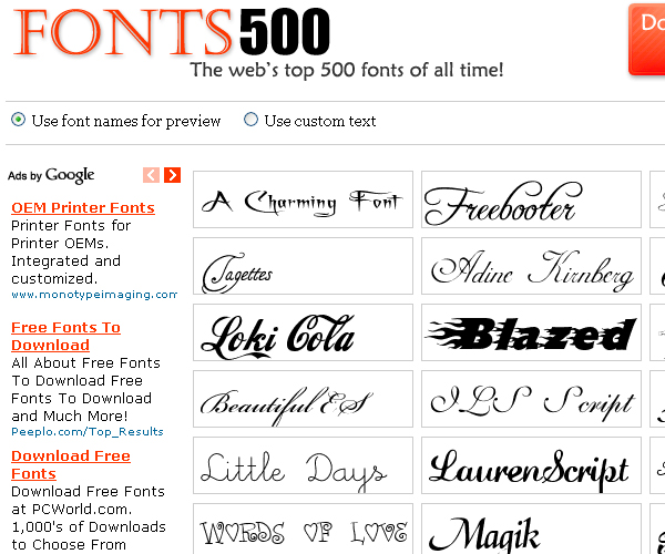free fonts for word
