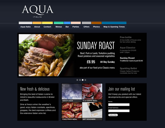 Showcase of Beautiful Restaurant Websites 2 Showcase of Beautiful Restaurant Websites 2