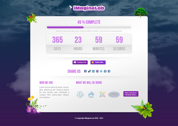 Free Download: iMagineLab Coming Soon Html/CSS/PSD Template