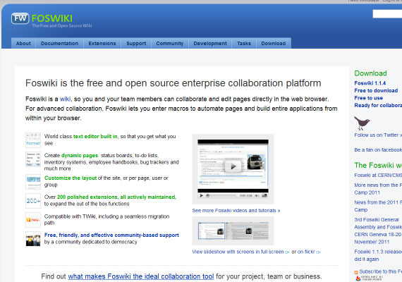 Wiki systems. Foswiki.
