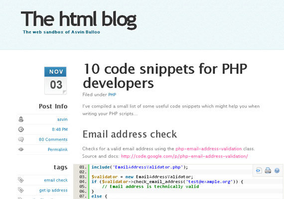 20 Excellent Code Snippet Resources 14