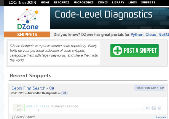 20 Excellent Code Snippet Resources 3