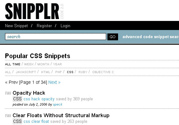 20 Excellent Code Snippet Resources 8