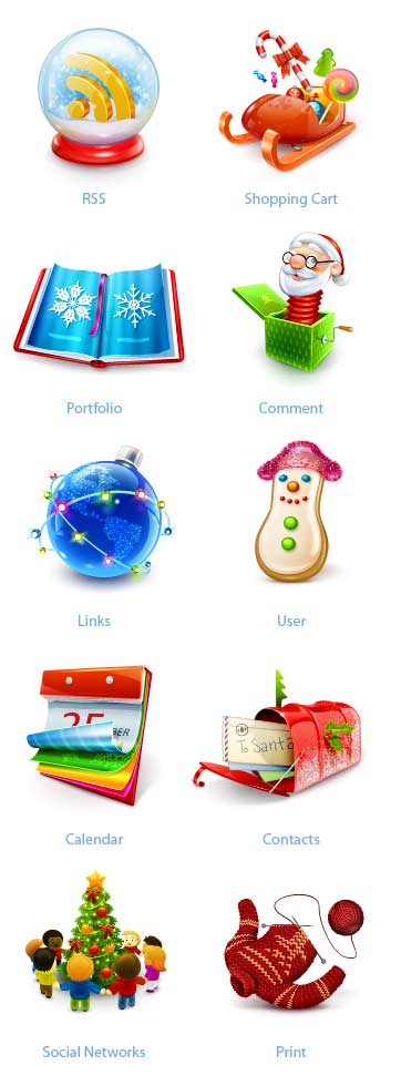 10 Beautiful Set of Christmas Icons for Web Designers 8 10 Beautiful Set of Christmas Icons for Web Designers 8