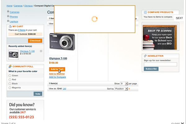 Magento Ajax Cart Spares Shopping Time